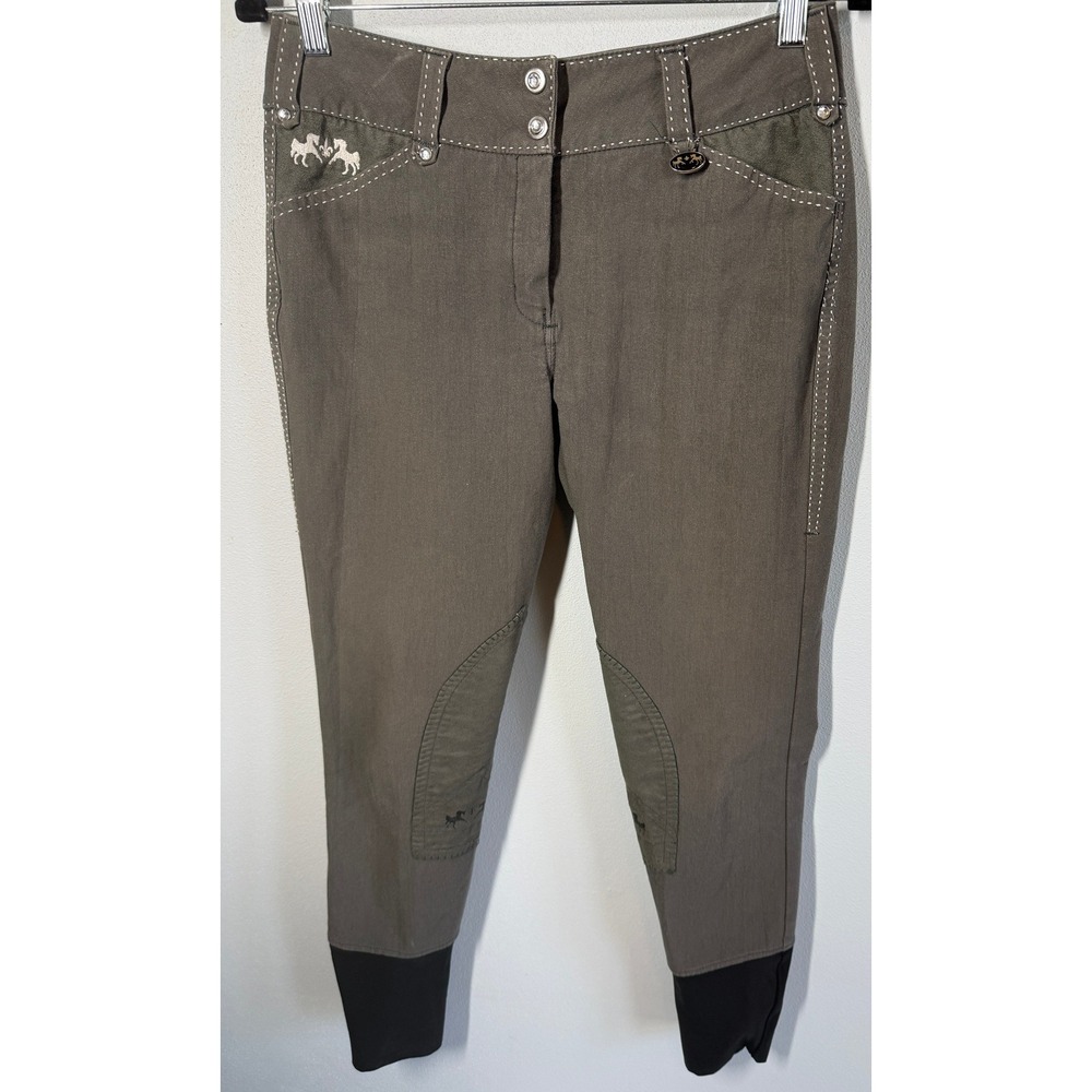 Blakely Ladies Breeches Size 30 Gray Equestrian Horseback Riding Show Stitched